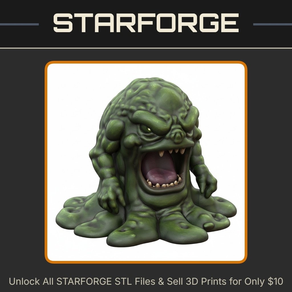 28mm Sci-Fi Gloomy Sludge Slime Creature StarForge Kits 3D Print STL File