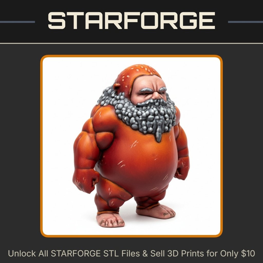 28mm Sci-Fi Playful Behemoth Giant with a Beard StarForge Kits 3D Print STL File