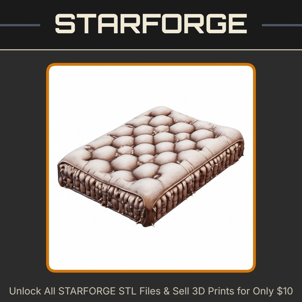 28mm DND Adventurer's Straw Bed Rest Pad in Tavern StarForge Kits 3D Print STL File