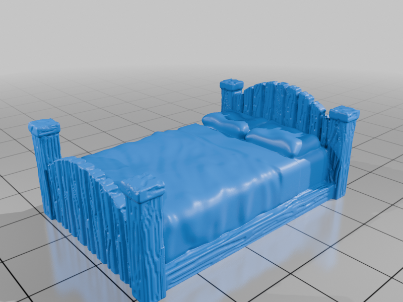 28mm DND Simple Wooden Tavern Bed Fantasy Terrain Miniature for Tabletop Gaming StarForge Kits 3D Print STL File