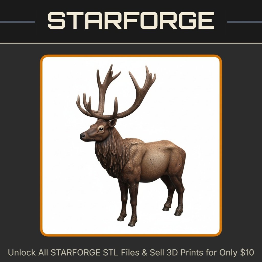 28mm DND Regal Elk Fantasy Miniature StarForge Kits 3D Print STL File