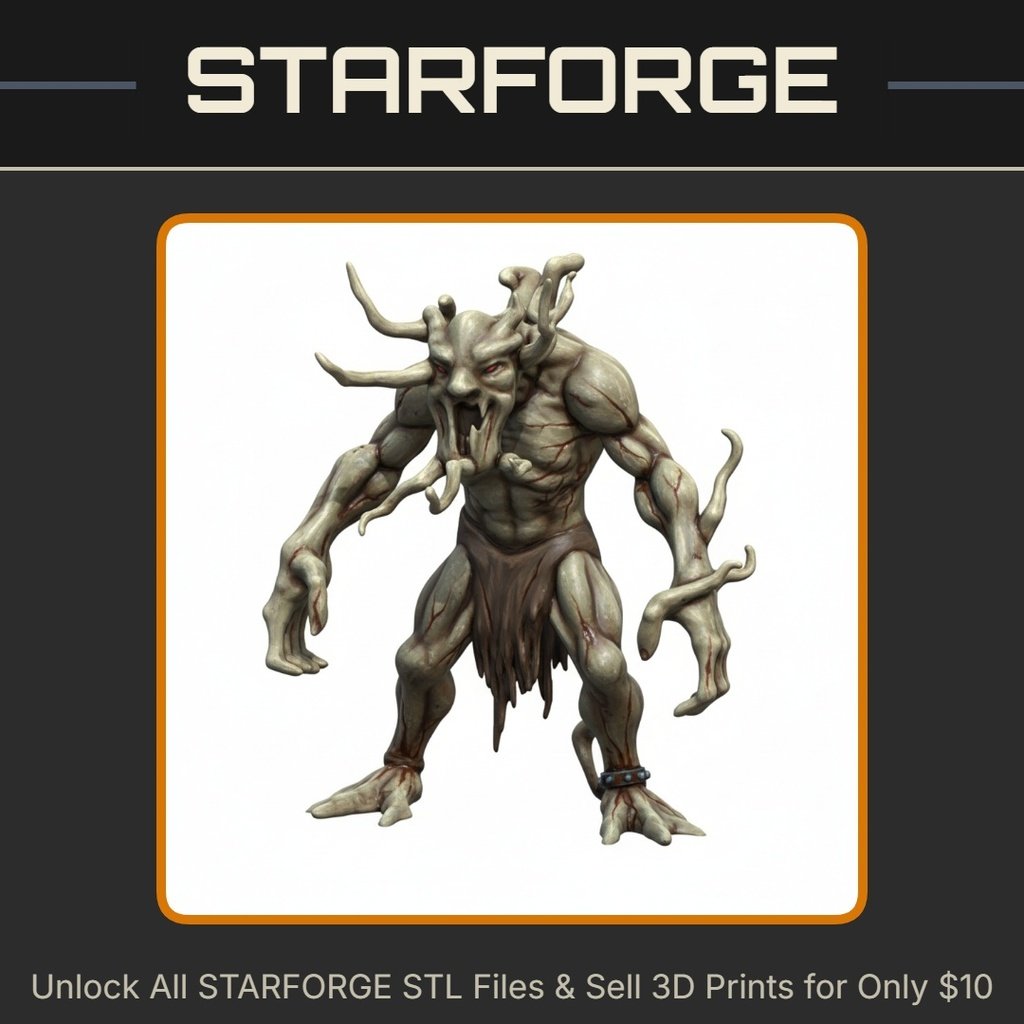 28mm DND Twisted Woods Eldritch Tree Shaman Fantasy Miniature StarForge Kits 3D Print STL File