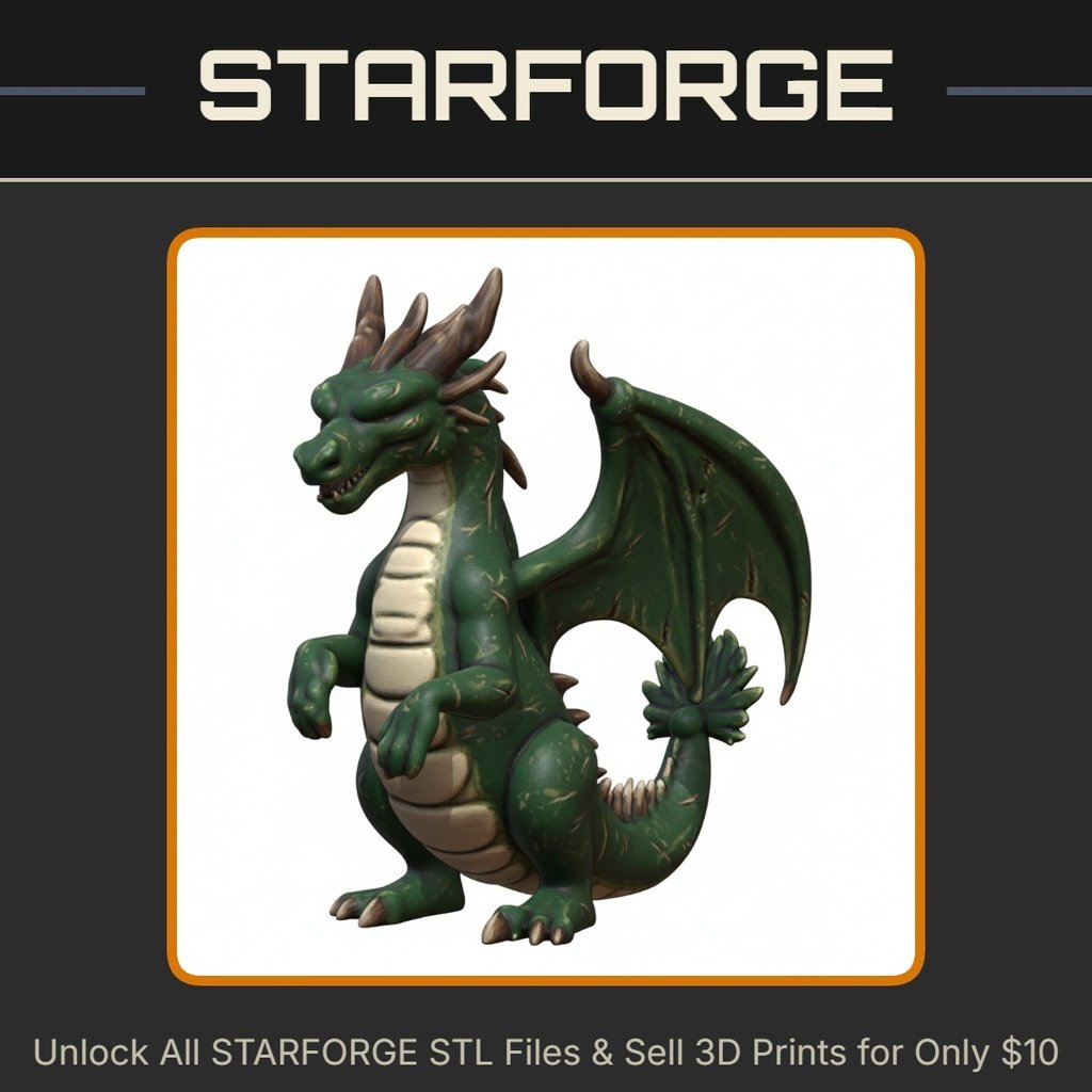 28mm DND Upright Dragon Ruler of the Mountains Fantasy Mini StarForge Kits 3D Print STL File