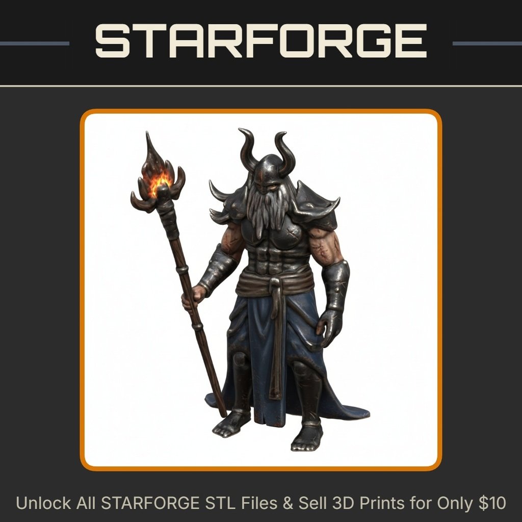 28mm DND Warlock Magician with Mysterious Aura Fantasy Miniature StarForge Kits 3D Print STL File