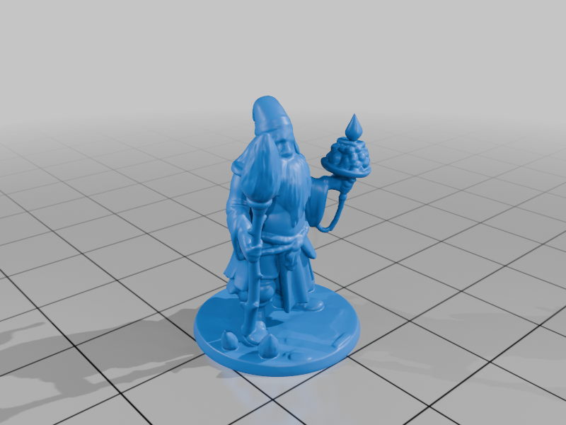 28mm DND Wise Old Wizard with Staff Fantasy Miniature StarForge Kits 3D Print STL File
