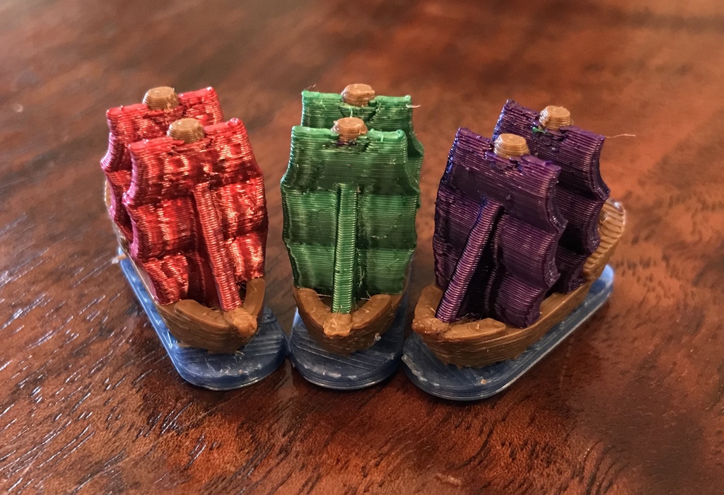 Catan Seafairers - pirate ship - no seafoam so sails can be player color