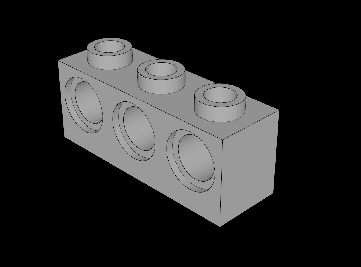 Lego Compatible (5565.dat) Technic Brick 1 x 3 with Holes