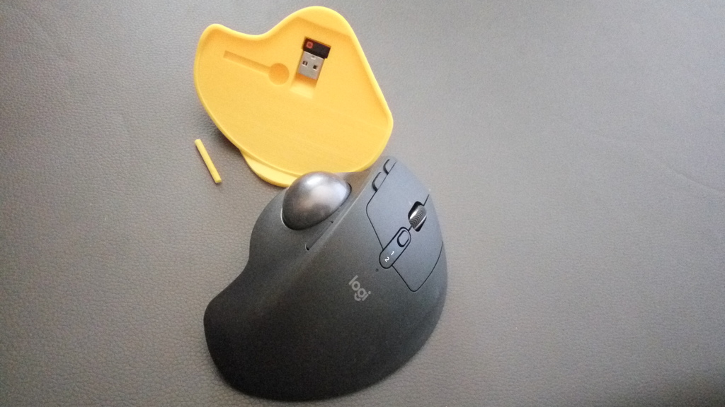 Logitech MX Ergo 40° Stand with Dongle and Cleaning Stick storage