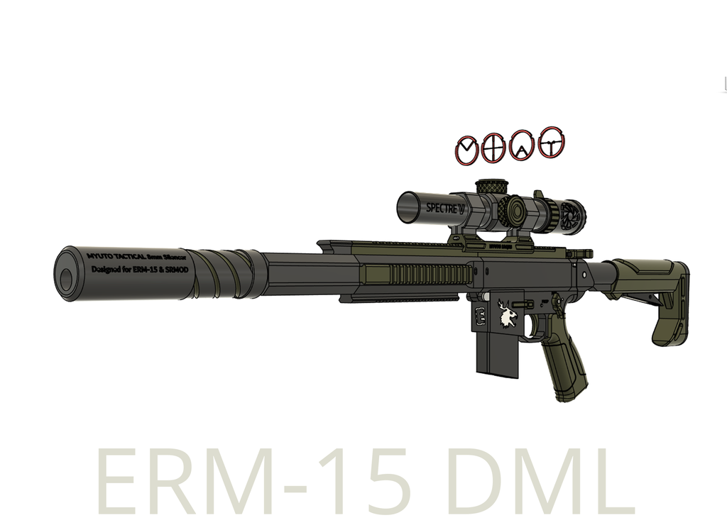 ERM-15 - A 3D Printable AR-15 Platform Toy Rifle (Working)! - Redesign of the ME-15 — miniatura 9