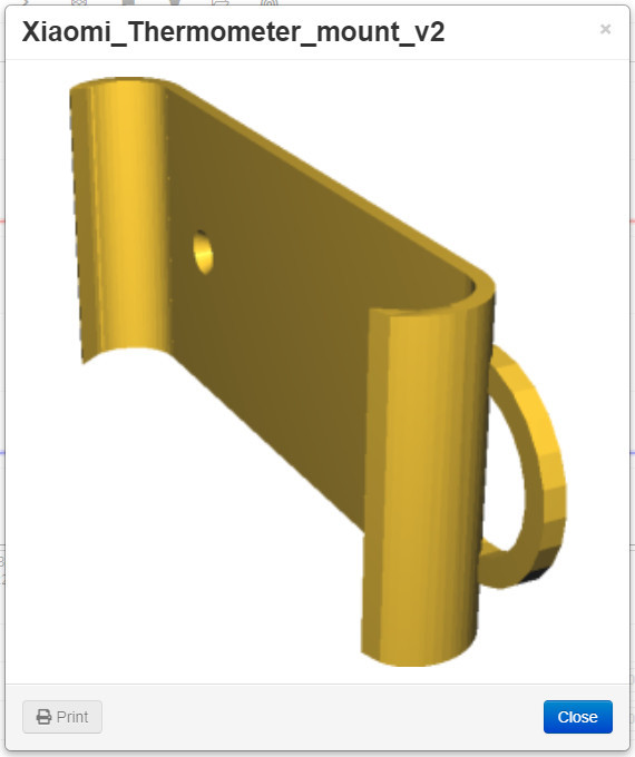 Miniatura 6 do modelo 3D Xiaomi Thermometer mount w\loop