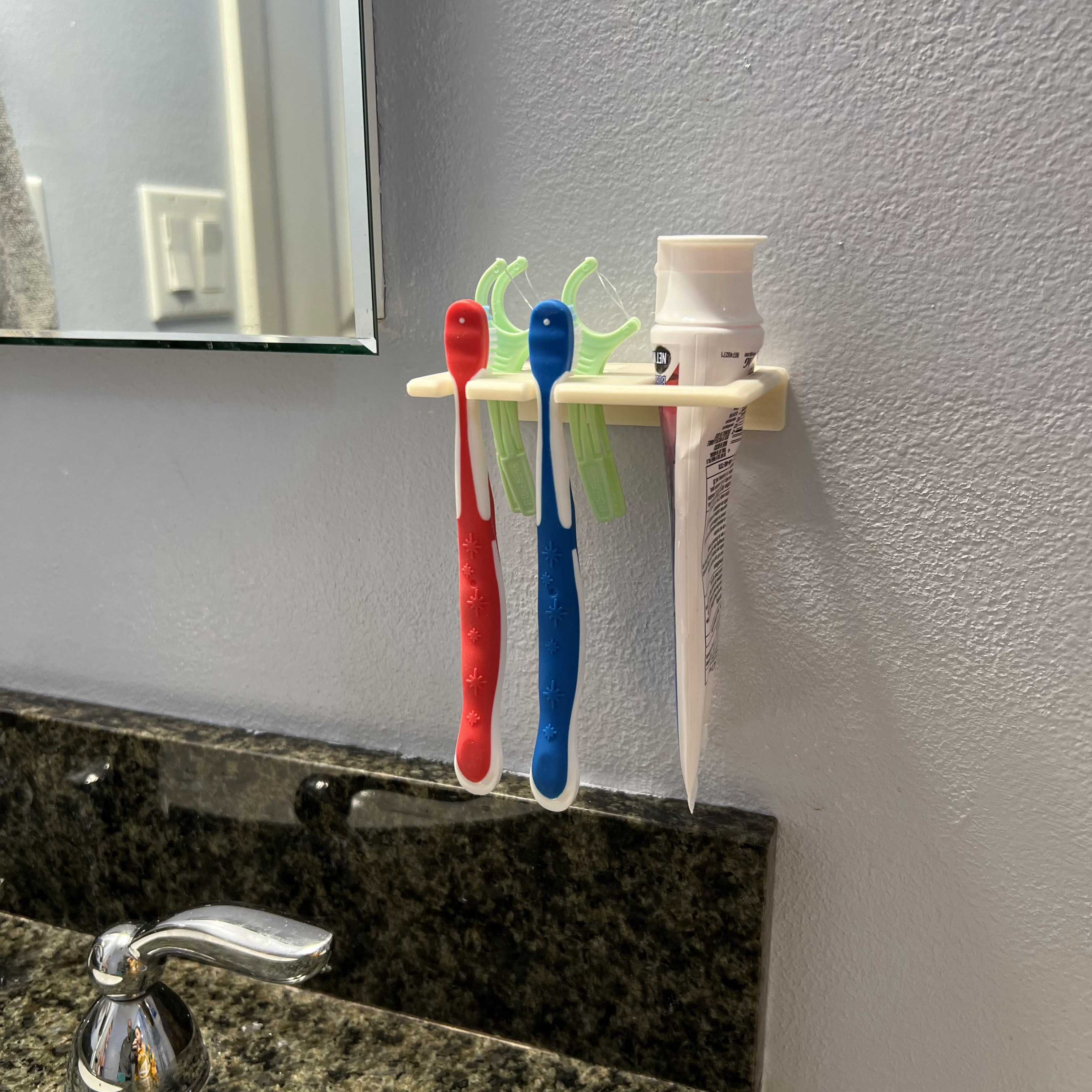 Customizable Wall Mount Toothbrush Organizer