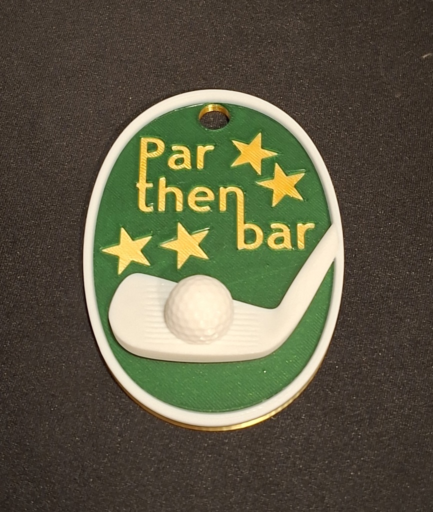 Golf trophy plaque - Par then bar