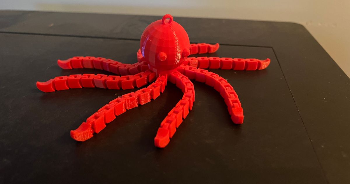 Articulated Cartoon Octopus with Loop by CoryB Download free STL