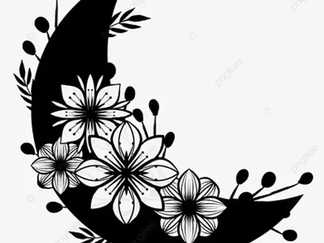 flower moon wall decal