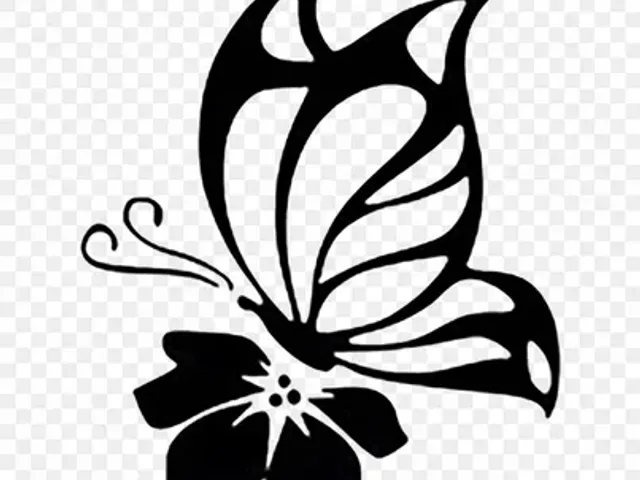 Butterfly on flower wall decal