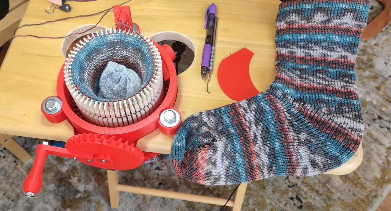 Circular Sock Knitting Machine For My MOM and YOU! V2! With Ribber. Legare  Style Machine! by JeepingJohnny, Download free STL model