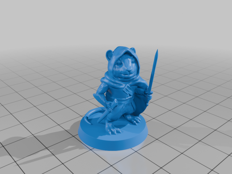 Mouseling warrior FDM supportless — miniatura 3
