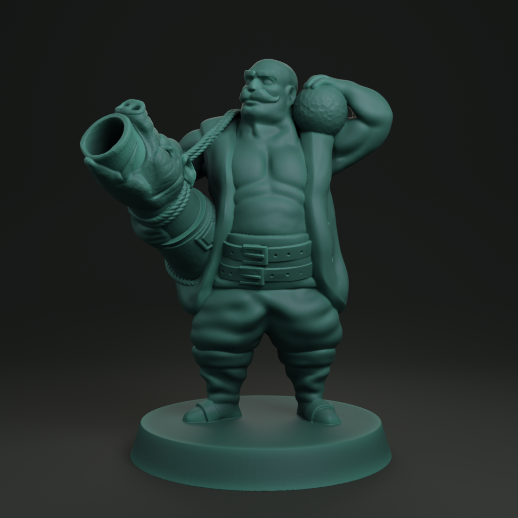 Pirate cannoneer minifigure FDM supportless