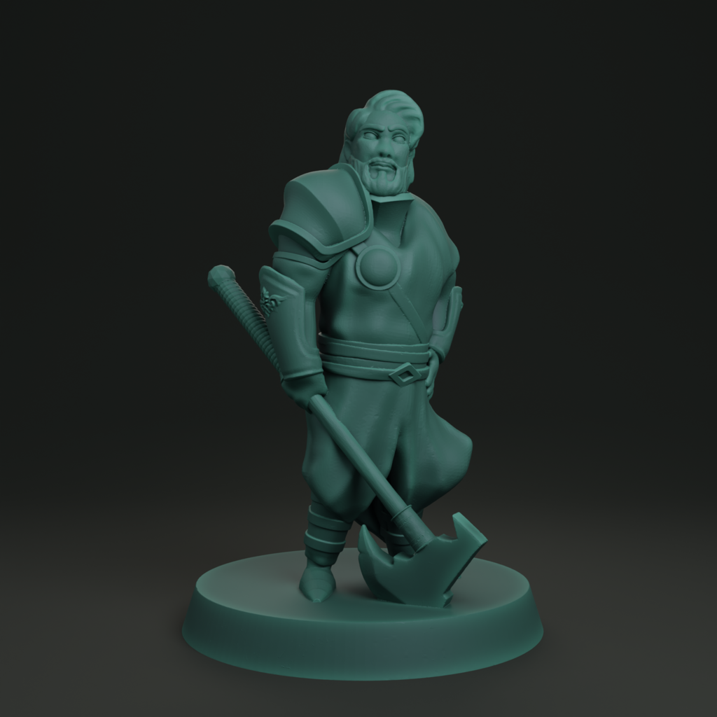 Human fighter miniature FDM supportless