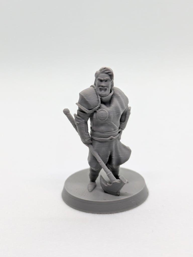 Human fighter miniature FDM supportless — miniatura 2
