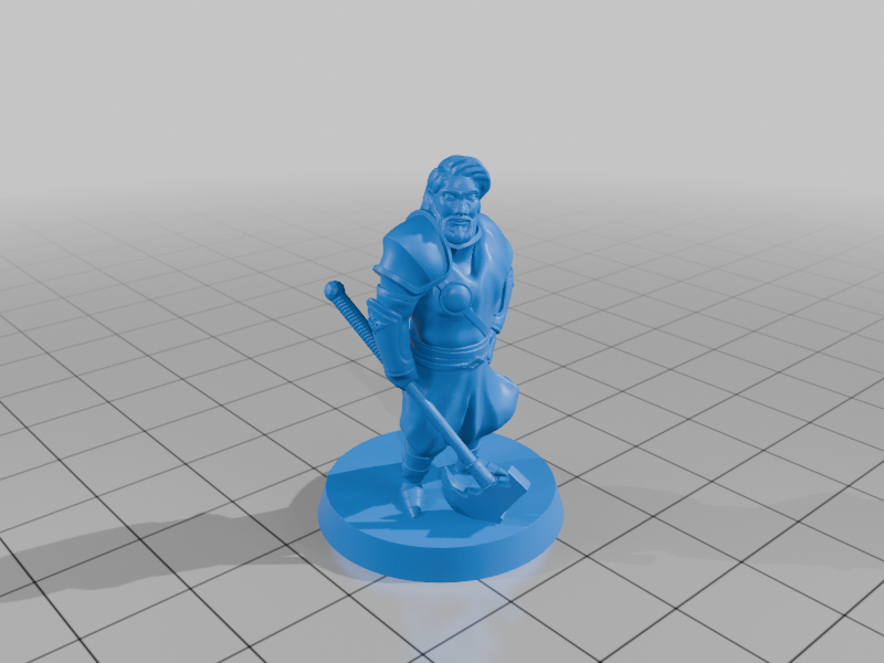 Human fighter miniature FDM supportless — miniatura 3