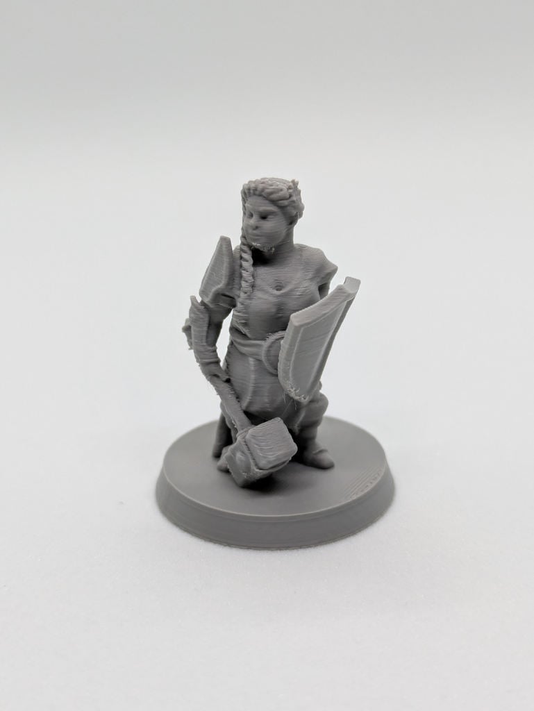Female dwarf cleric FDM supportless — miniatura 2