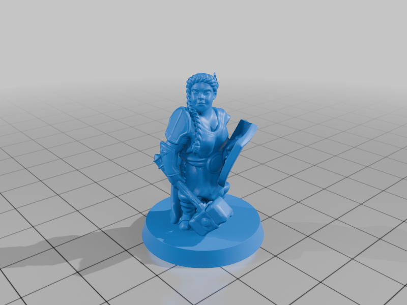 Female dwarf cleric FDM supportless — miniatura 3