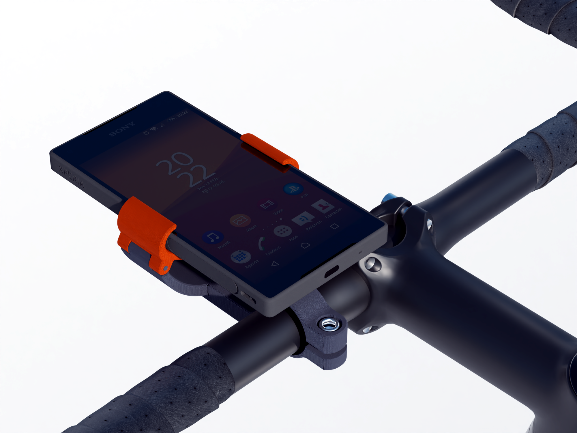 Snapping Handlebar Mobile phone Clamp by Stamos Download free STL
