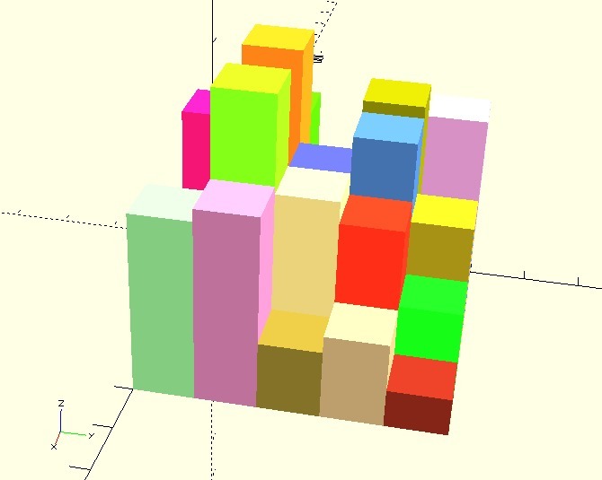 Customizable Grid of Random Height Towers by anv3d | Download free STL ...