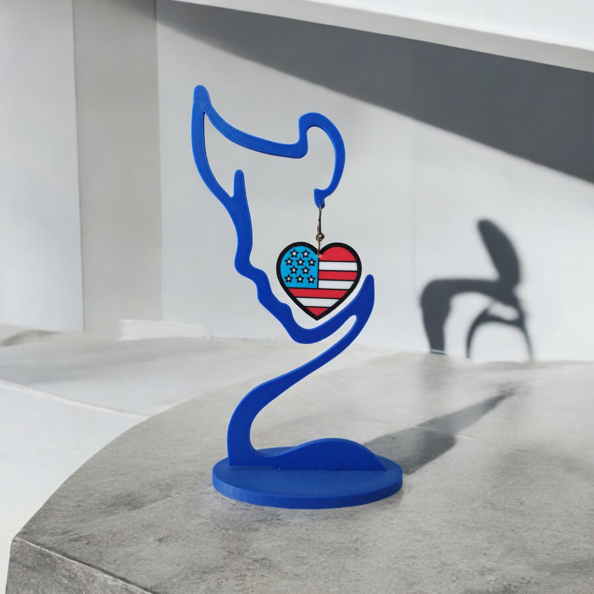 USA Heart Flag Multicolor Earrings