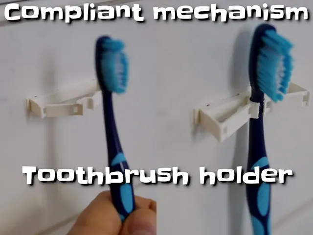 Compliant mechanism toothbrush holder