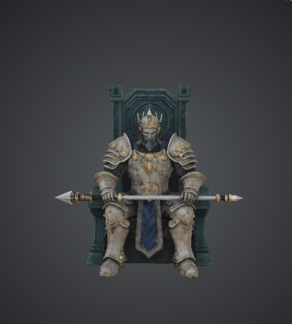 Armoured King on Throne – Fantasy Warrior Ruler