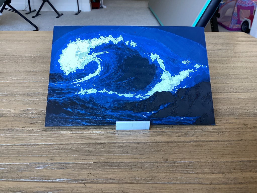 Waves Crashing at Night–Abstract HueForge — miniatura 2