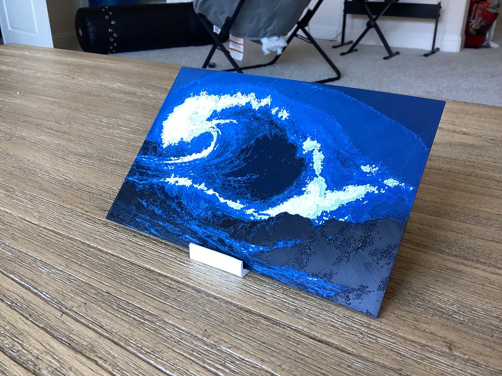 Waves Crashing at Night–Abstract HueForge — miniatura 3