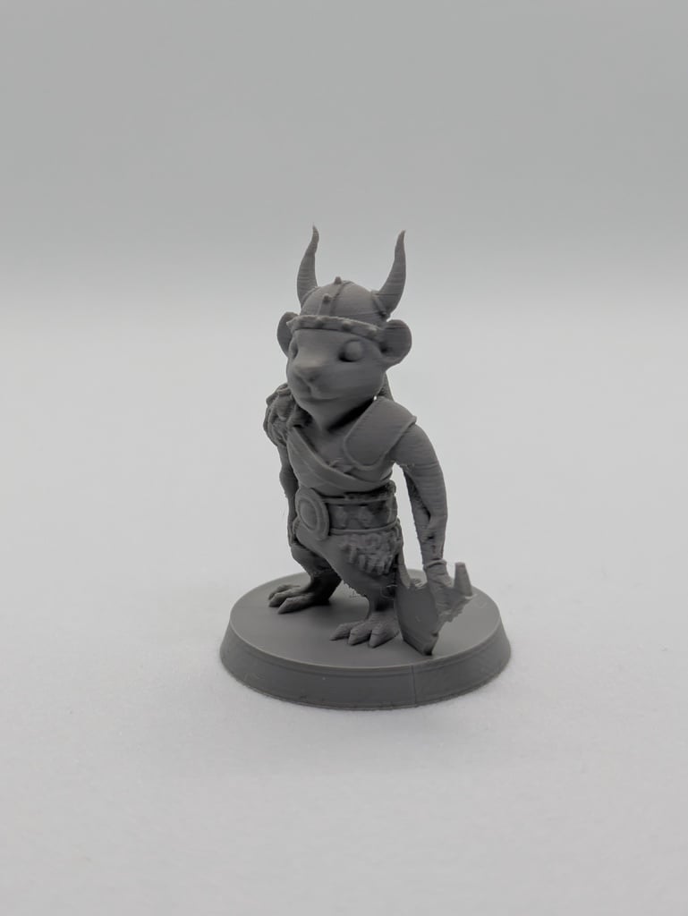 Mouseling Barbarian FDM supportless — miniatura 3