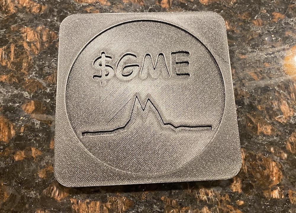 GME stock price drink coaster