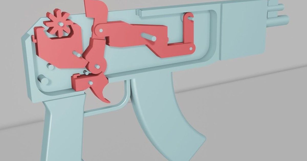 Automatic Rubber Band Gun by AVeryHappyTeddyBear Download free STL