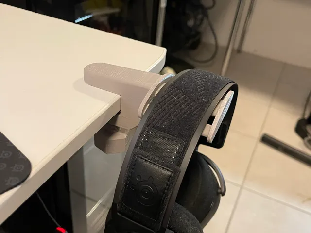 Headphone holder for desk.