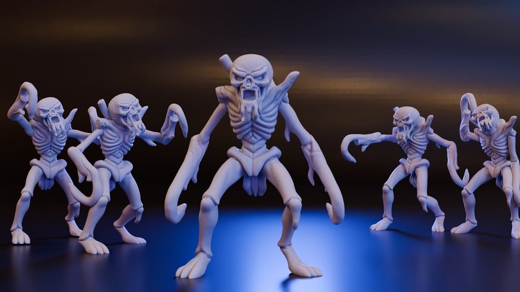 Skeletal Hook Men - 6 poses (DND / TTRPG)