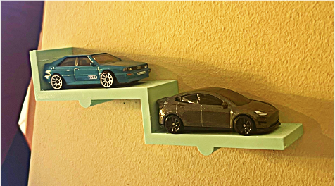 Simple 1:64 Scale Wall Display for Hotwheels/Matchbox Cars