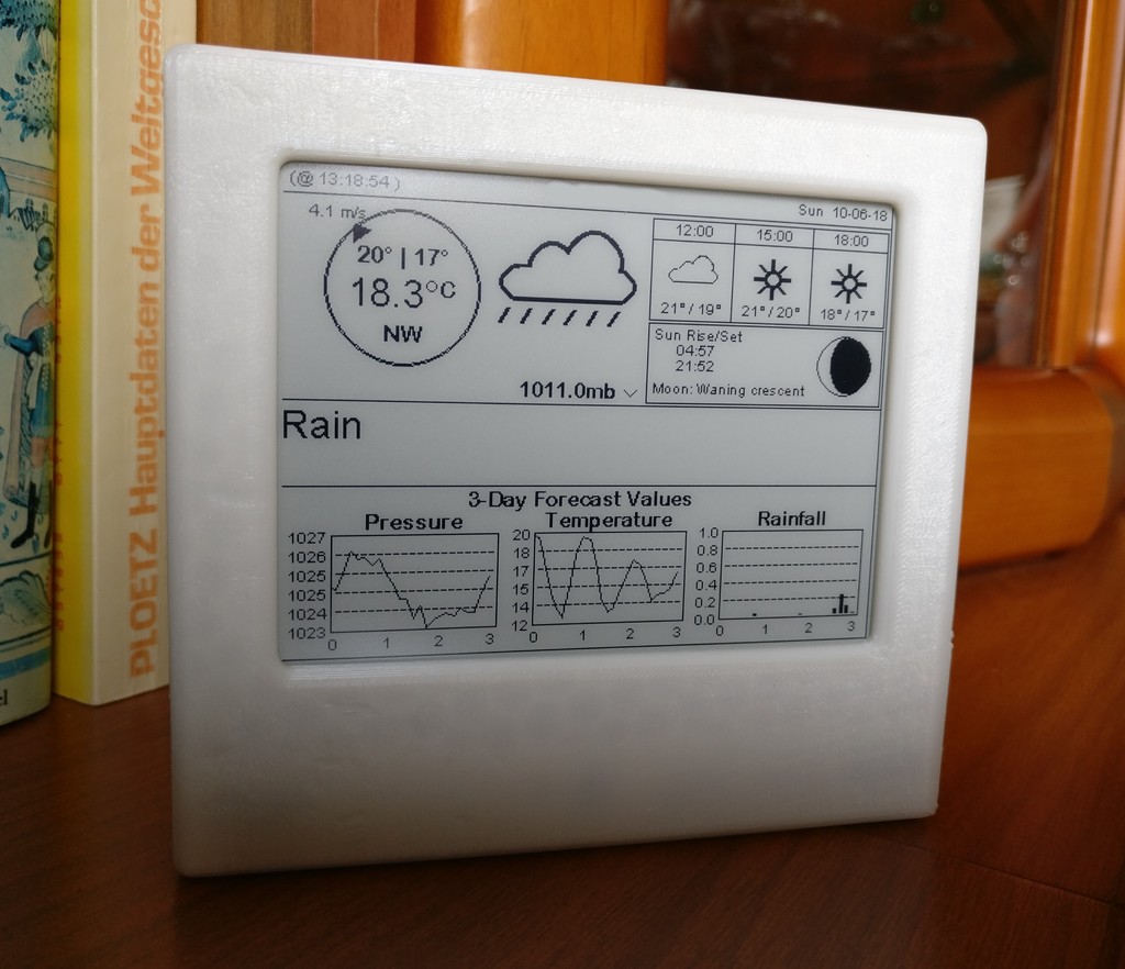 4.2" EPaper Weather Station w/ ESP32 Case by WiZeus Download free