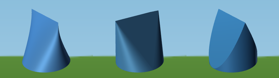 Skwedge: A Genus of Solids Comprised of Three Species of Circle-to-Line Solids