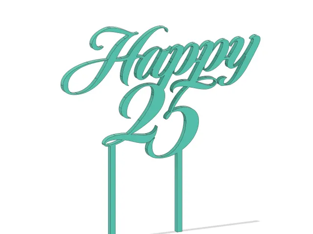 Cake topper: Happy 25