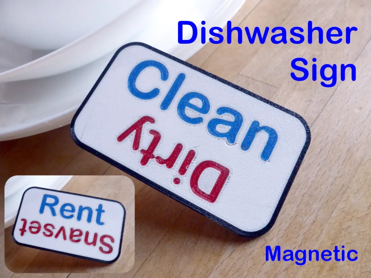 Dishwasher Magnetic Sign by Area51 | Download free STL model | Printables .com