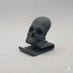Skull Phone Stand - Gothic Skeleton Desk Holder