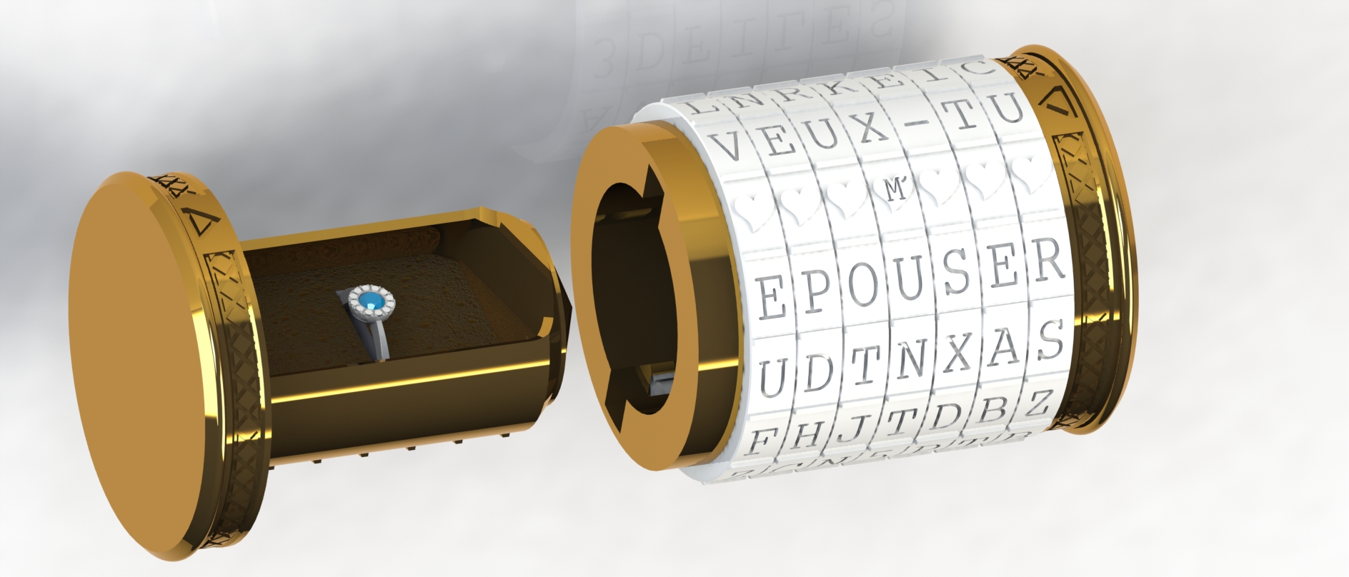 Engagement ring box cryptex by tecnao | Download free STL model ...