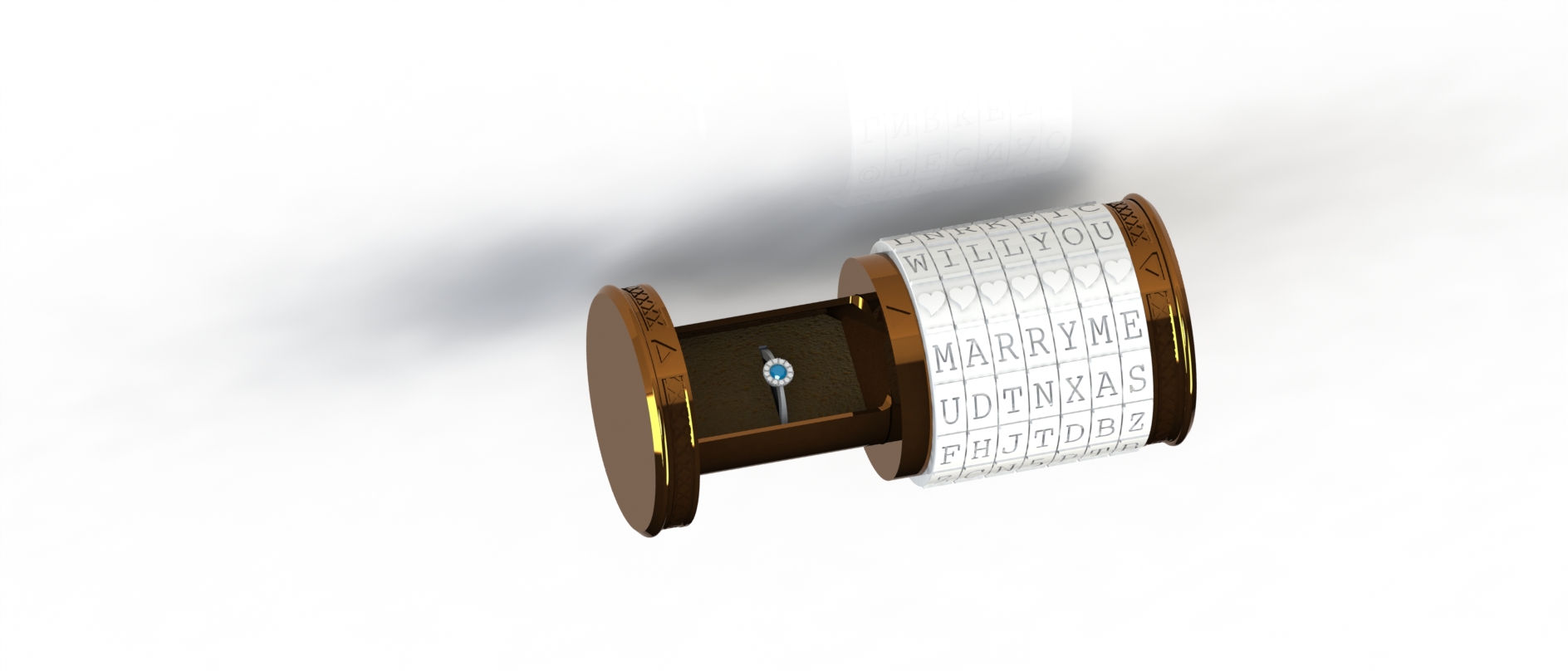 Engagement ring box cryptex