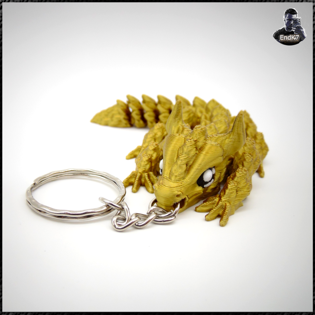 Immortal Dragon Keychains - Articulated - Print in Place
