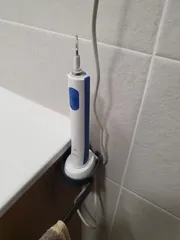 Tootbrush support over towel bar
