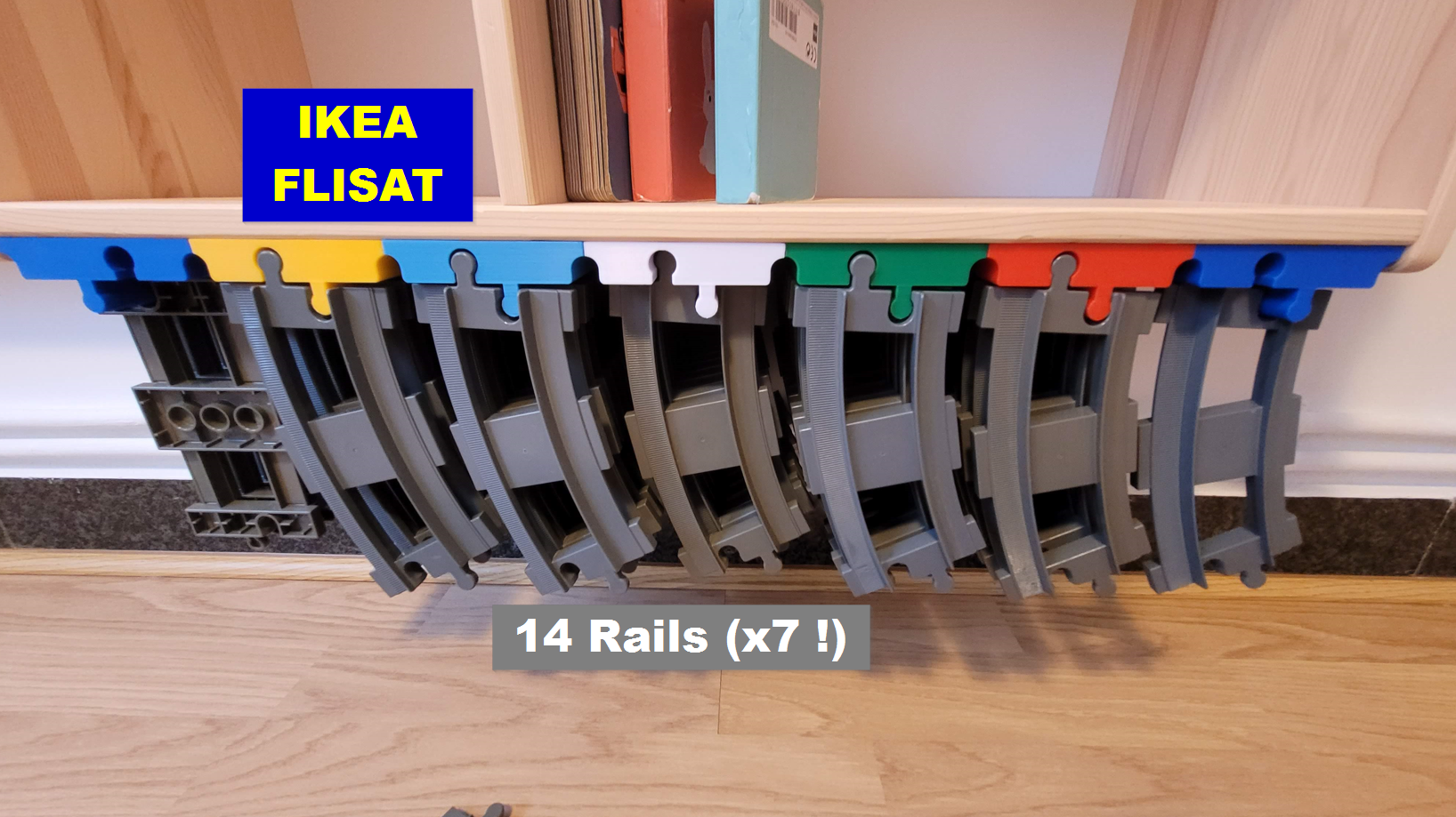Duplo train Rail Storage for IKEA FLISAT - Bottom